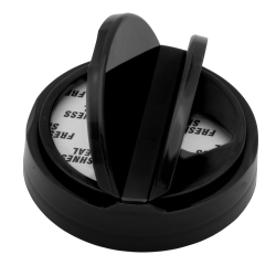 63/485 Black Tear Drop Dual Door Spice Cap with Heat Induction Liner for PET Jars